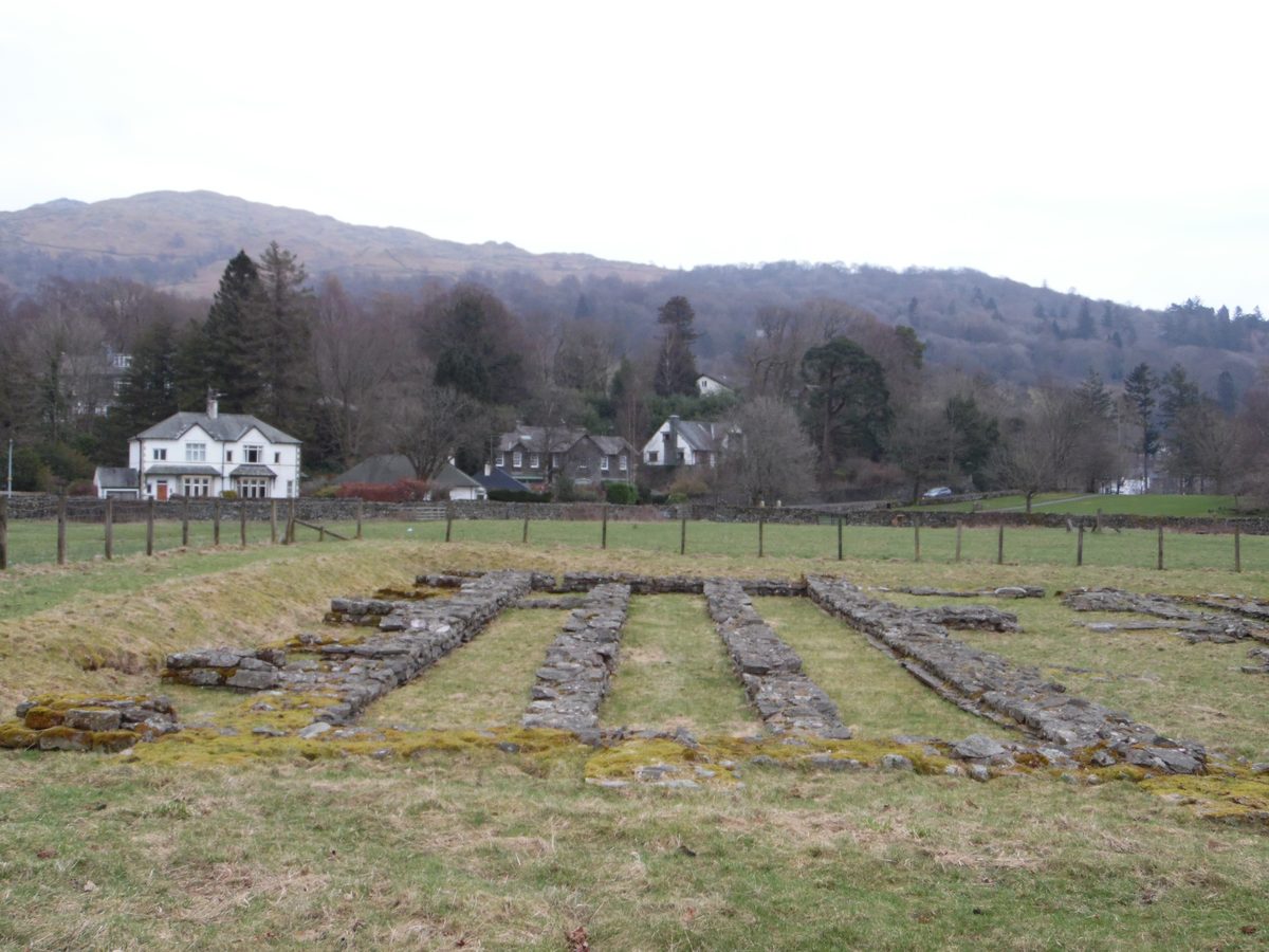 Stone remains of a Roman fort in Cumbria