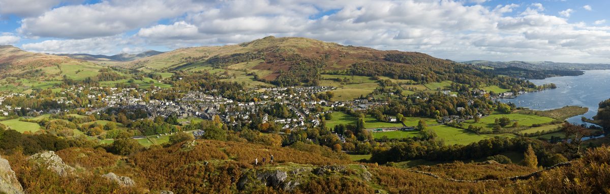 Windermere town and the lake beyond